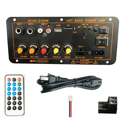 Papan Amplifier Audio Mobil 100-300W dengan Bluetooth 5.0 dan Input Mikrofon Ganda untuk Karaoke dan Subwoofer