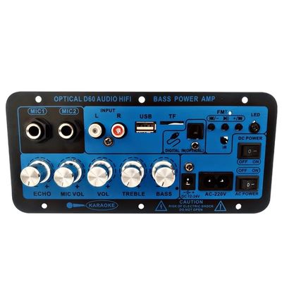 D60 50W Subwoofer Amplifier Board dengan Bluetooth dan Optical Audio Input untuk 12V/24V/220V Power