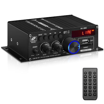 AK-380 USB SD Audio Power Amplifier 400W 2.0 CH HiFi Stereo AMP Speaker Bluetooth 5.0 Amp Penerima dengan remote control untuk rumah