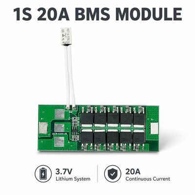 1S 20A 3.7V BMS Lithium Battery Protection Board 18650 Li-ion Lipo Battery PCM PCB Module with Charging Short Circuit Protection