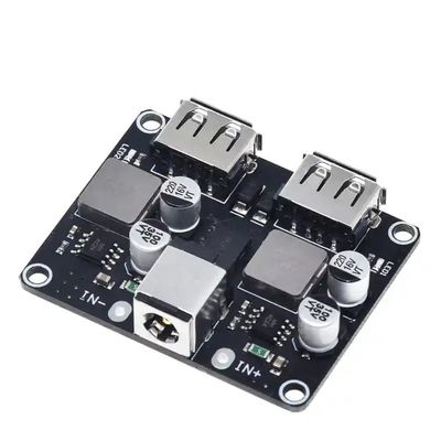 DC-DC Buck Converter Pengisian Modul Step Down 6-32V 9V 12V 24V Ke Papan Pengisi Daya Cepat USB Ganda QC3.0 QC2.0