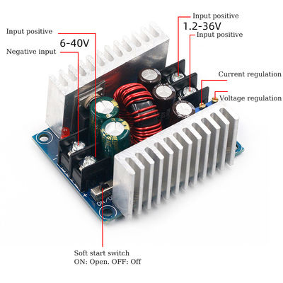 DC 300W 20A Modul Catu Daya Sumber Arus Buck Konverter Step Down Konstan