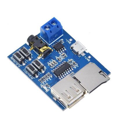 Papan Dekoder MP3 dengan Kartu TF Amplifier Mono 2W dan Mode Pemutaran U Disk untuk Modul Pemutar Audio Baterai Lithium 3.7V