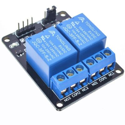 Modul Relai Kontrol DC 5V 2 Saluran Pemicu Tingkat Rendah Biasanya Tertutup