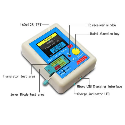 Alat Penguji TFT Multifungsi Diode Kapasitor Multimeter Rentang 25pF-100mF