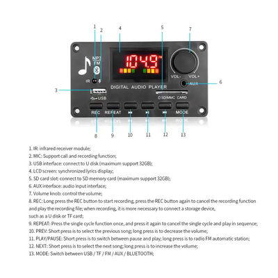 ICCS8673E 80W Dekoder MP3 DC 5V-26V Sistem Amplifier Daya Papan Modul Audio Bluetooth