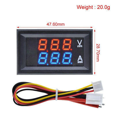 DC 0-100V 10A Digital Volt Amp Meter Ac 0.28&quot; IC Drive Merah Biru