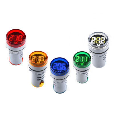 Voltmeter Digital Mini 22mm DC 6-100V pengukur voltase indikator penguji tampilan lampu Pilot