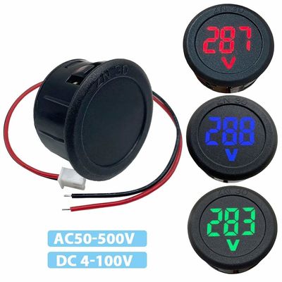 DC 4-100V AC 50-500V Digital Ammeter Voltmeter Dua Kawat Otomotif