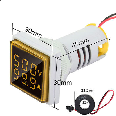 Voltmeter Digital LED Persegi Dan Ammeter Arus Tegangan 110V 220V