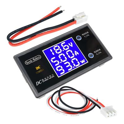 DC 0-100V 0-50V Pengukur Tegangan Volt Pengukur Amper Wattmeter 5A 10A LCD Digital
