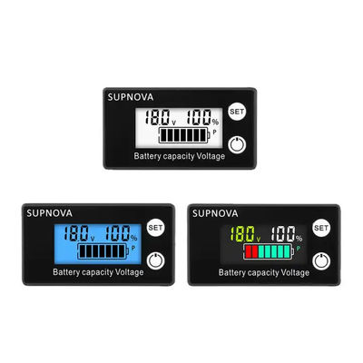 Pengukur Volt Sepeda Motor Pengukur Tegangan Volt Pengukur Amper Digital Asam Timbal 12V-84V