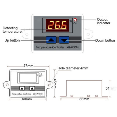 XH-W3002 Sakelar Sensor Suhu Pengendali Termometer Digital 12V 24V 110V-220V