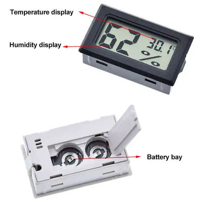 LCD Mini Dalam Ruangan Digital Thermo Hygrometer 2 baterai tombol DC 1.5V LR44