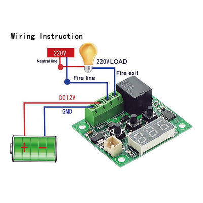 W1209 Pengontrol Termometer Digital Termostat 1 relai 10A DC12V