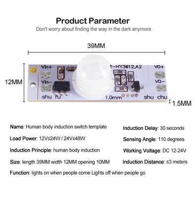DC 12V 24V Modul Sensor Pintar Sakelar Modul Sensor Gerak PIR