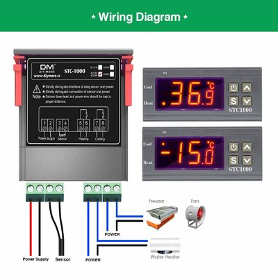 Layar LCD Pengontrol Kelembaban Digital 10A Dengan Sensor NTC AC 110-220V