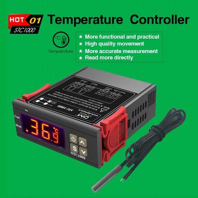Layar LCD Pengontrol Kelembaban Digital 10A Dengan Sensor NTC AC 110-220V