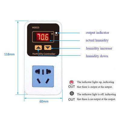W2023 Sakelar Kontrol Kelembaban Cerdas Elektronik Tipe Dinding 110-220V