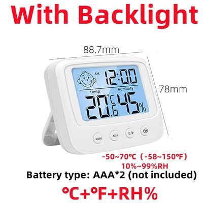 E0828S Lampu Pengontrol Termometer Digital 10%RH-99%RH Rentang Pengukuran Kelembaban