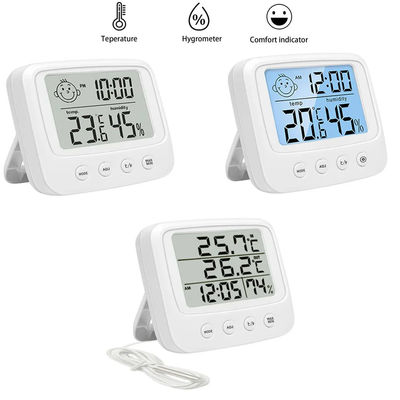 E0828S Lampu Pengontrol Termometer Digital 10%RH-99%RH Rentang Pengukuran Kelembaban