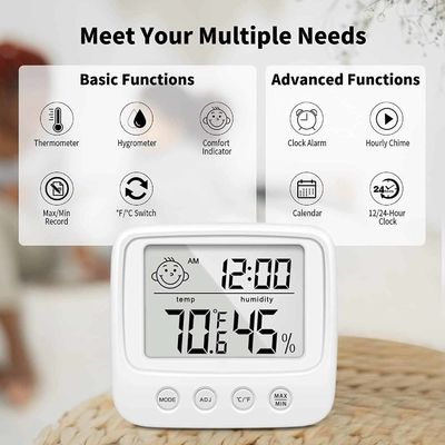 E0828S Lampu Pengontrol Termometer Digital 10%RH-99%RH Rentang Pengukuran Kelembaban
