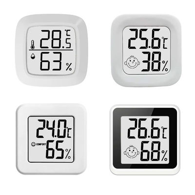 Pengukur Suhu Kelembaban Pengontrol Termometer Digital ABS 4.3*4.3*1.2cm