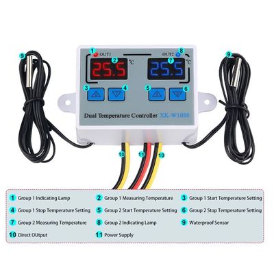 Pengontrol Termometer Digital LED Ganda Pemanas Listrik 220V