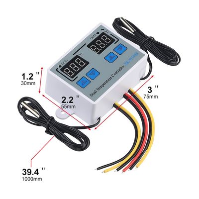 Pengontrol Termometer Digital LED Ganda Pemanas Listrik 220V