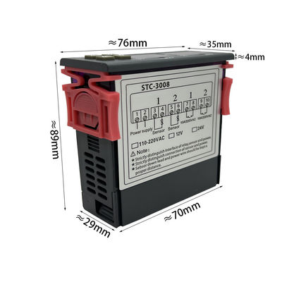 STC-3008 Pengontrol Termometer Digital Dua Output Relai dengan Probe 12V 24V 220V