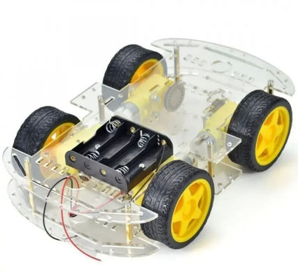 Versi Lebih Panjang 4WD Smart Robot Car Chassis Kit 4 Roda Layer Ganda