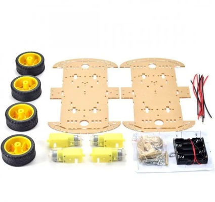 Versi Lebih Panjang 4WD Smart Robot Car Chassis Kit 4 Roda Layer Ganda
