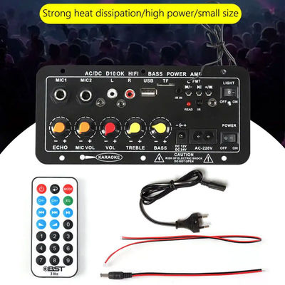 D10 12V 24V Subwoofer Digital Power Amplifier Board Wireless Audio Stereo BT 5.0 Dual Mikropon Karaoke Amp Speaker Acc
