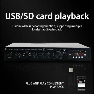 LDZS 5.1 Channel Professional Audio Amplifier dengan 200W + 200W Power dan Dukungan Bluetooth untuk Home Theatre Systems