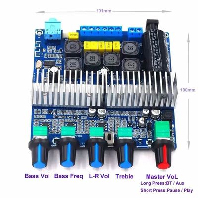 2.1 Channel Subwoofer Amplifier Board dengan 100W Bass Output dan Bluetooth 5.0 TPA3116D2 Audio Stereo Equalizer