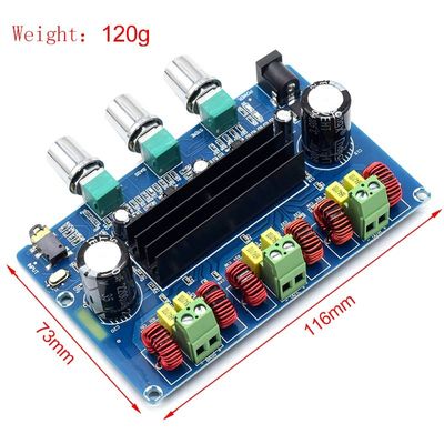 CA-3166B Bluetooth 5.0 Amplifier Board 2*50W+100W 2.1 Channel TPA3116D2 dengan DC12~24V Power Supply