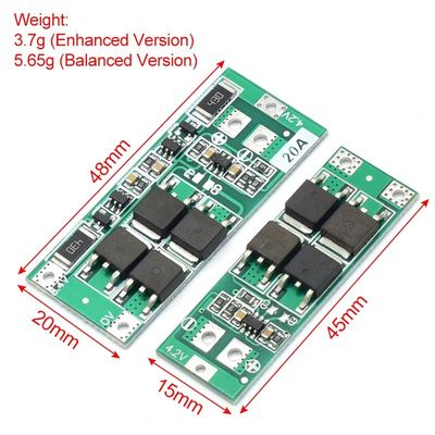 2S 20A 7.4V 8.4V 18650 Lithium Battery Protection Board Standar/Balance Diy Bms Untuk 18650