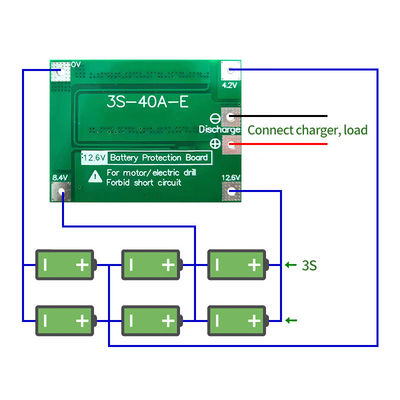 Papan Pelindung PCB BMS Baterai Lithium Li-Ion CA-3S-40A