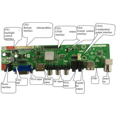 Digital analog terpadu Universal LED TV Mainboard DTV3663 Dengan T2/T/C