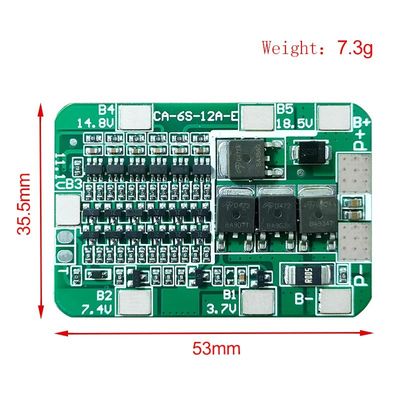 CA-6S-12A-E 24V PCB BMS Protection Board Untuk 6 Paket 18650 Li Ion Lithium Battery Module