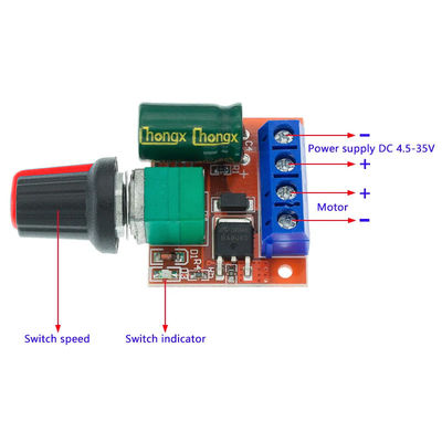 CA-105A Mini 5A Dc Modul Pengendali Kecepatan Motor Maks 90W 3V-35V