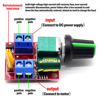 CA-105AS 35V 5A 90W PWM Motor Speed Controller Adjust Board Switch Untuk LED Dimming