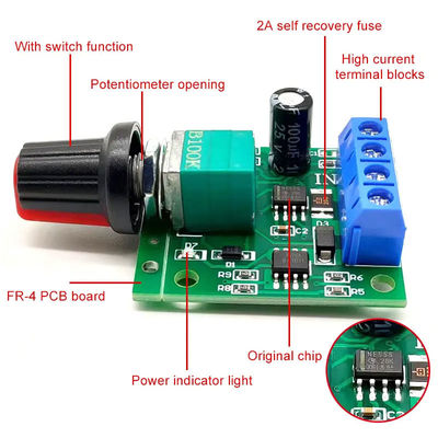 CA-102A PWM Motor Speed Controller 2A 30W 1.8V 3V 5V 6V 12V DC Motor Governor Pengatur Kecepatan