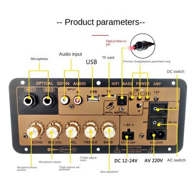 100W BT Mono Amplifier Board dengan 2.0 Channel untuk Audio Rumah dan Mobil