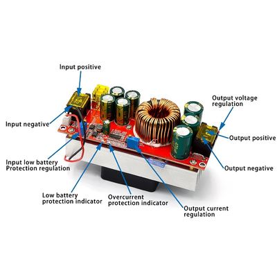 1800W 40A DC-DC Tegangan Konstan Konstan Konverter Boost arus Boosts 10-60V oleh kipas untuk 12-90V