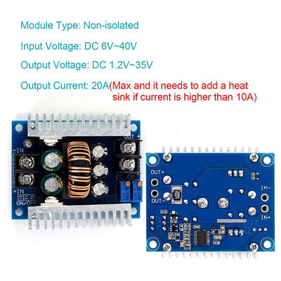 300W 20A DC-DC Buck Converter Step Down Module dengan kisaran pembatasan arus 0,2-20A