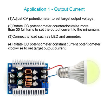 300W 20A DC-DC Buck Converter Step Down Module dengan kisaran pembatasan arus 0,2-20A