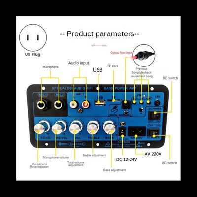 D60 50W Subwoofer Amplifier Board dengan Bluetooth dan Optical Audio Input untuk 12V/24V/220V Power