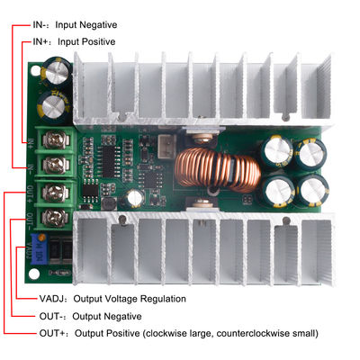 Modul Step Down 500W yang dapat disesuaikan untuk tipe pemasangan standar DC-DC CC CV Buck Converter