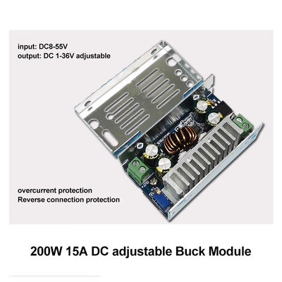 200W DC-DC Buck Module 15A Step-Down Converter 8-55V ke 1-36V dengan Standar Mounting